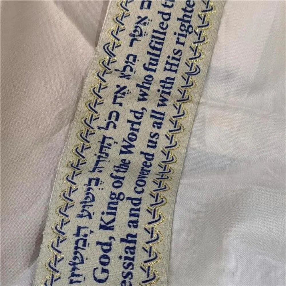 blue men's prayer shawl Christian prayer scarf jewish tzitzit tallit cloth